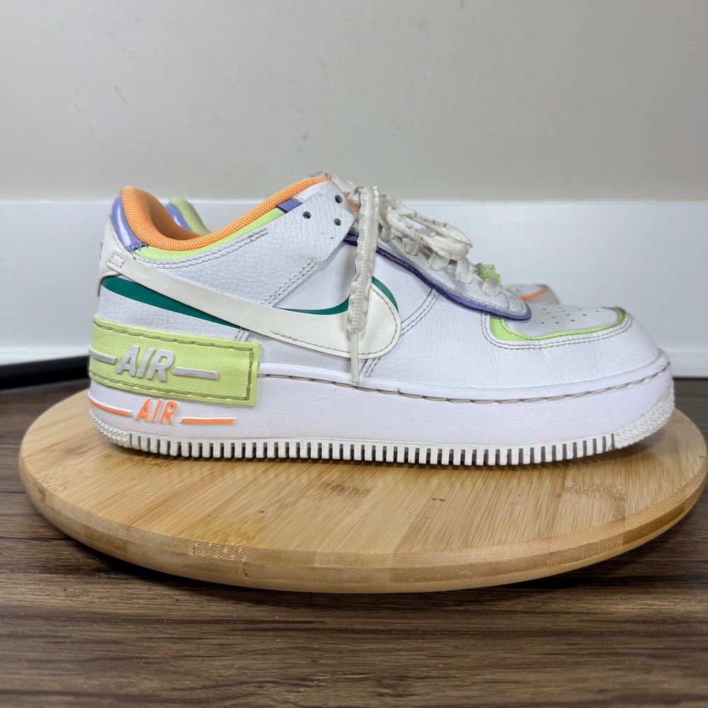 Nike Air Force 1 Shadow Womens 8.5 White Multi DX3718-100 Sneaker Streetwear Y2K